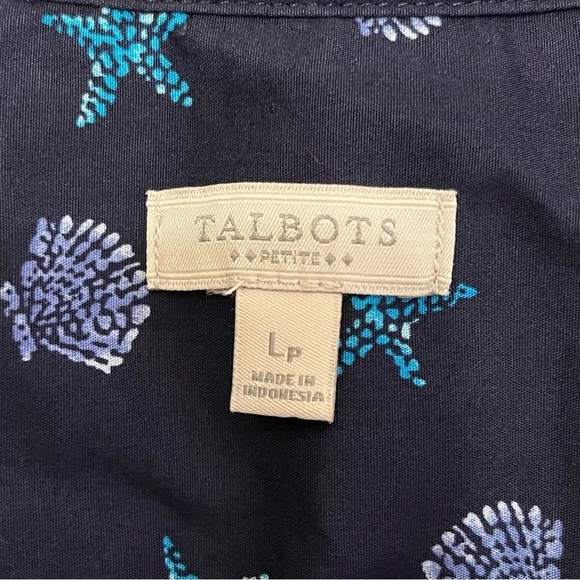 Talbots Blue Sleeveless Button Down Shirt - Picture 2 of 5